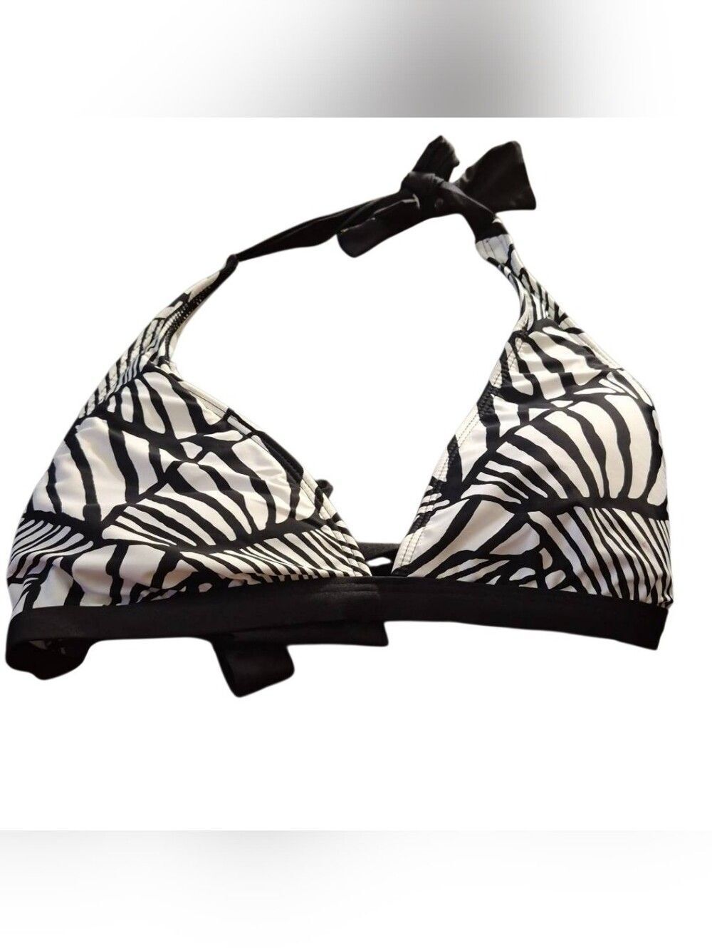 Splendid Black & White Zebra Print Halter Bikini Top(521)
